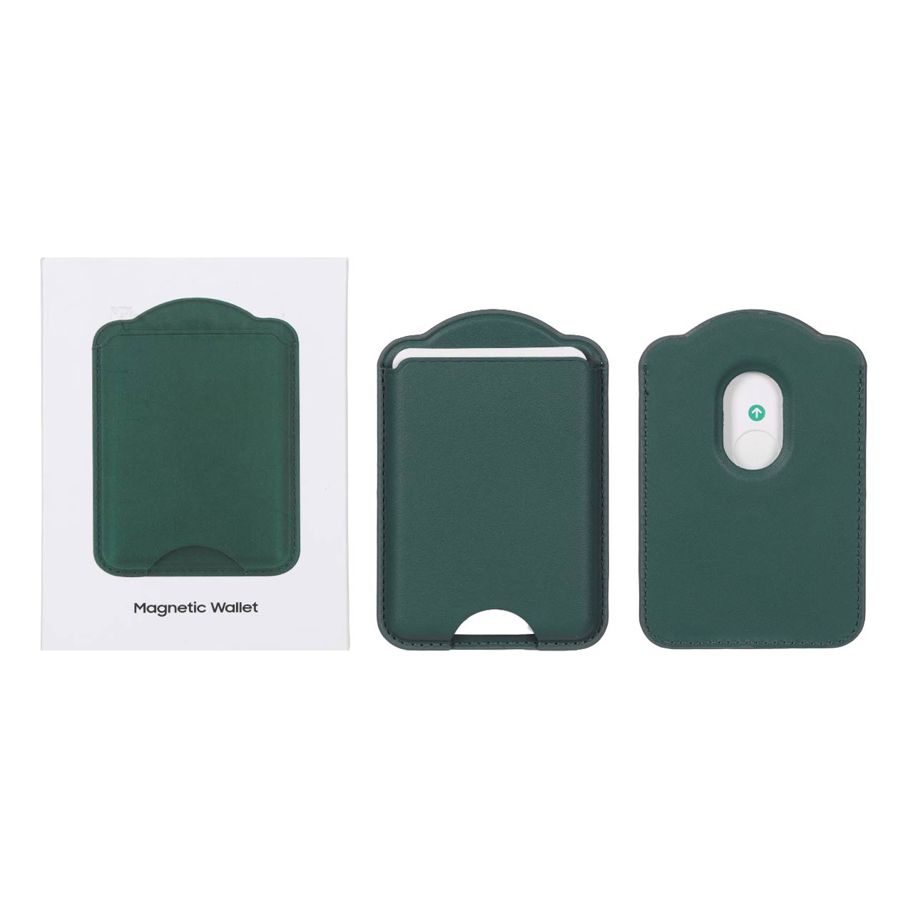 جاکارتی چرمی Magsafe اپل Magnetic Wallet - سبز (پک دار)